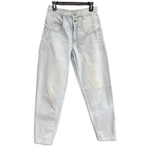 Vintage Guess Jeans White Wash High Rise Tapered Denim 80s 90s Light Wash